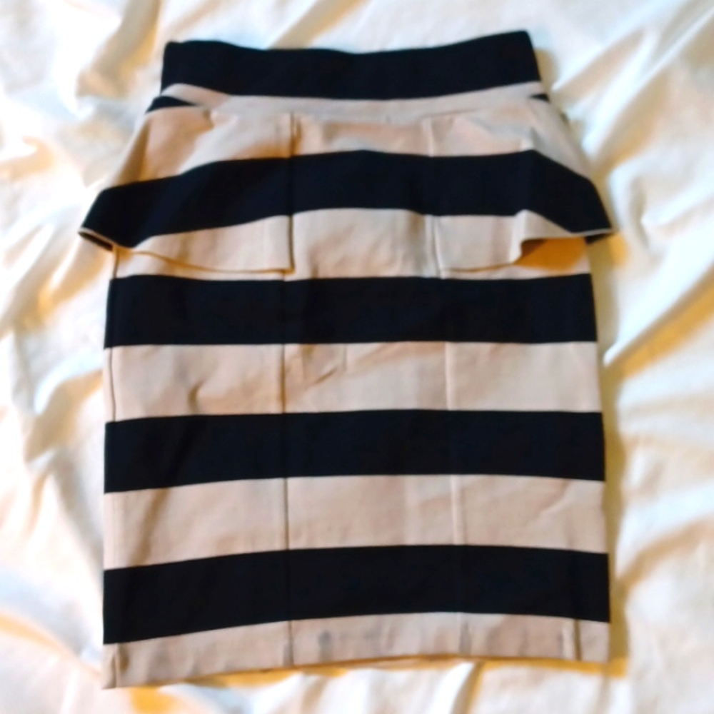 Striped Peplum Skirt